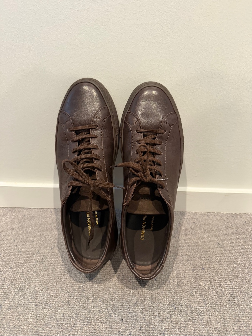 Common Projects Brown Leather Low-Top Sneakers - new comes with a dust bag.